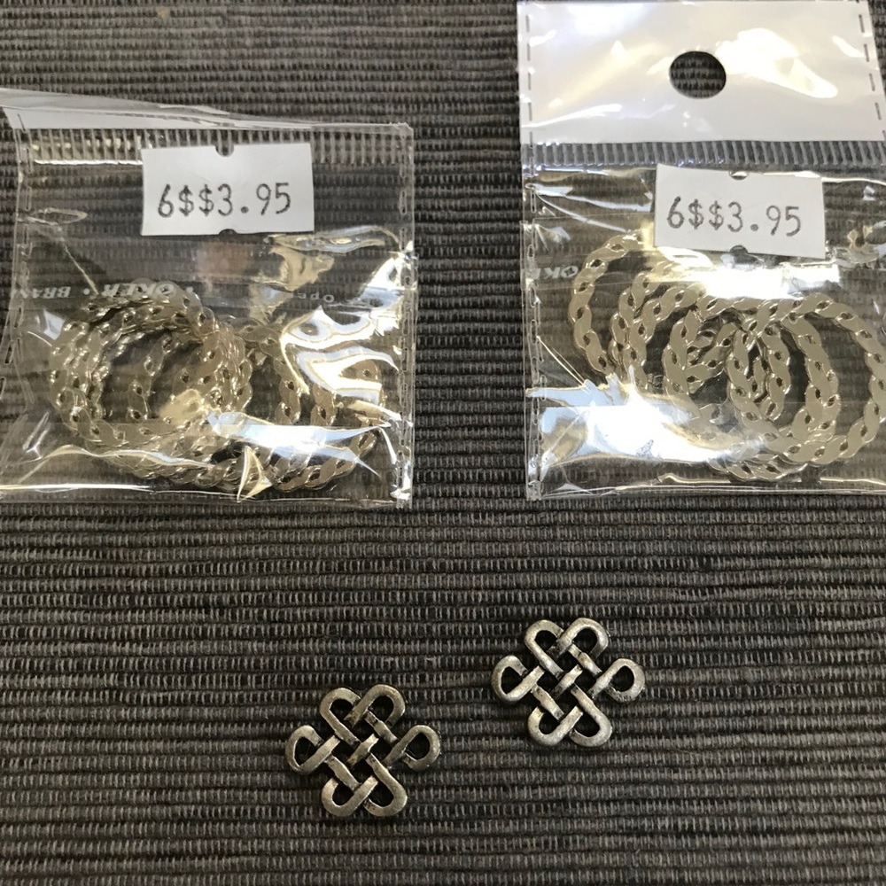 SILVER METAL ROPE CIRCLE CHARMS, SS SPACER FOCALS